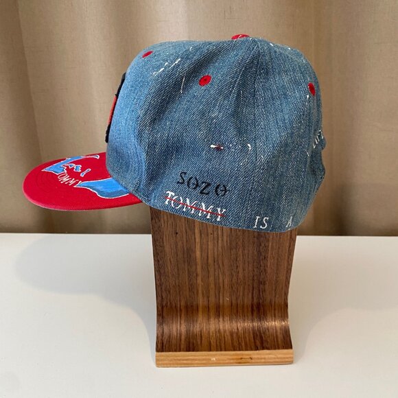 Vintage Tommy Hilfiger Jeans 90s Hat DIY Artistic Design One of a Kind Cap - Picture 4 of 8
